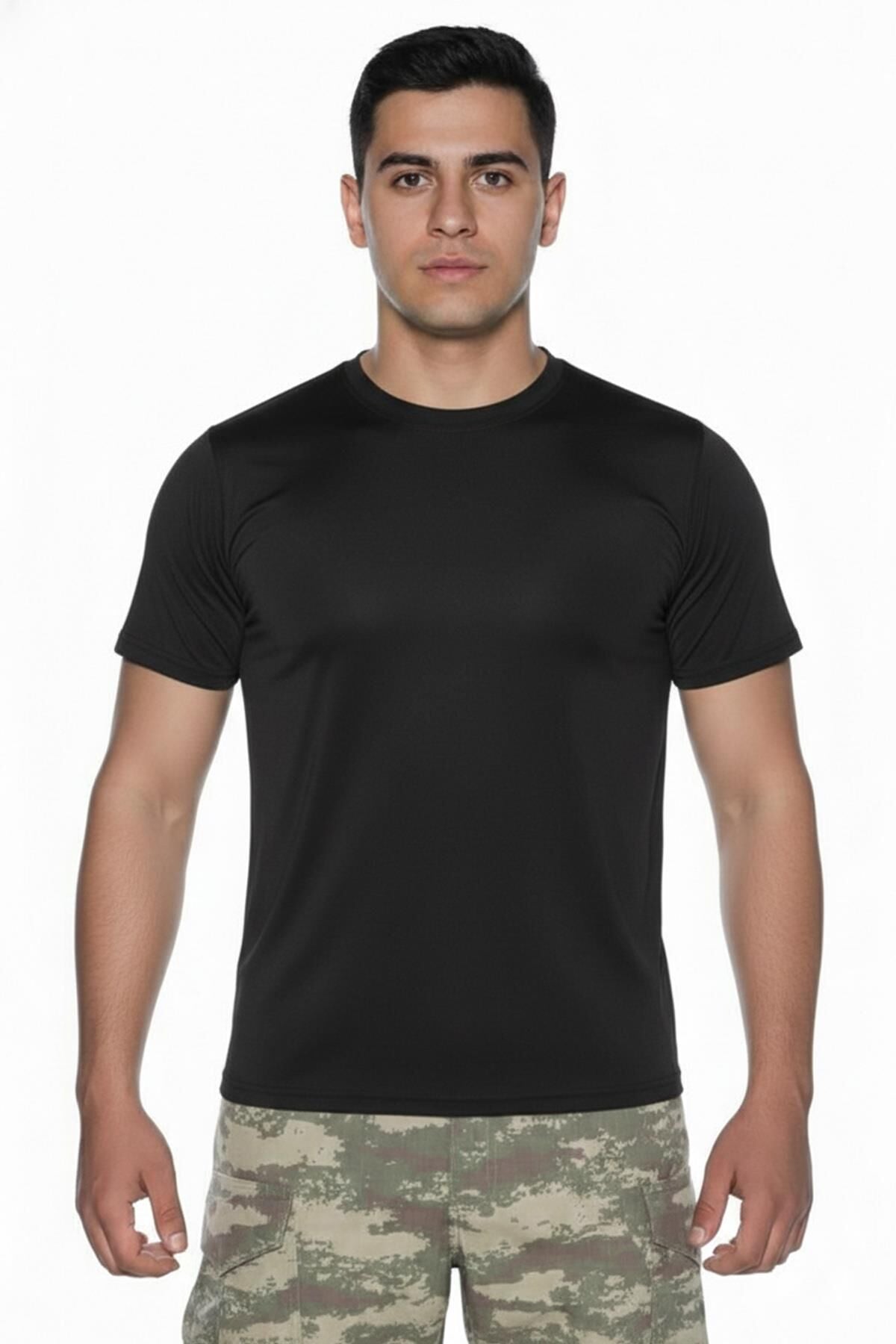 Single Sword Kısa Kol Microfiber T-Shirt Askeri ve Outdoor Microfiber Üst İçlik Fanila Tişört SİYAH - 2XL