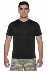 Single Sword Kısa Kol Microfiber T-Shirt Askeri ve Outdoor Microfiber Üst İçlik Fanila Tişört SİYAH - 2XL