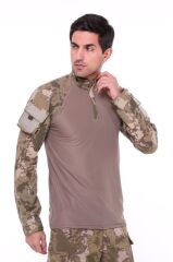 Single Sword Kadın&Erkek Outdoor ve Askeri Combat Tişört PİKSEL - L