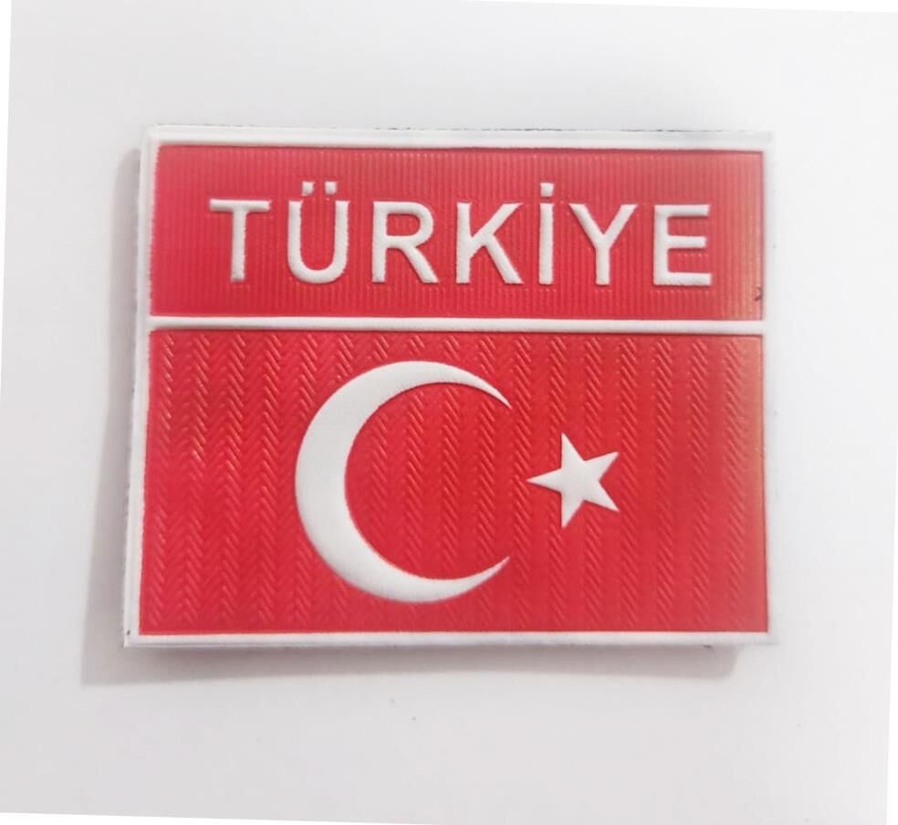 Single Sword Arkası Cırtlı Plastik Bayrak Patch 5.5X7.5