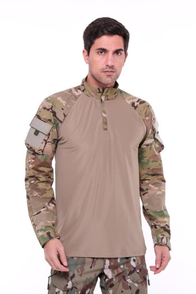 Single Sword Kadın&Erkek Outdoor ve Askeri Combat Tişört MULTİCAM - L
