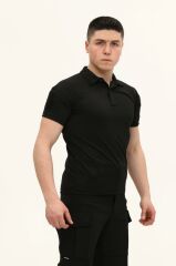 Single Sword Kısa Kollu Taktik  Polo Yaka Tişört SİYAH - 4XL