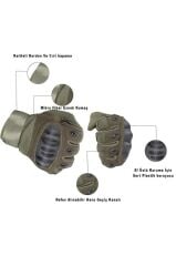 Single Sword Destekli Tam Parmak Dokunmatik Taktik motosiklet Eldiveni Nubuk & Mikro Fiber,Korumalı HAKİ - XL