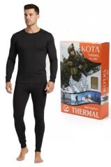 İçlik Kota Termal Takım (Alt + Üst)  Takım  Bere Hediyeli SİYAH - XL