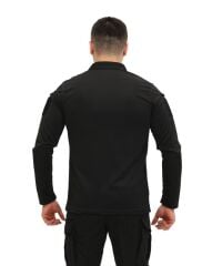 Single Sword Polo Yaka Uzun Kol Taktik T-Shirt SİYAH - 2XL
