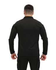 Single Sword Polo Yaka Uzun Kol Taktik T-Shirt SİYAH - 2XL