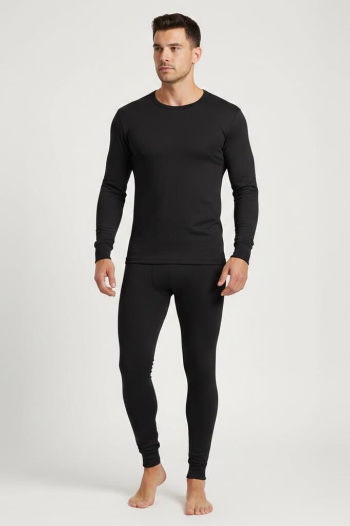 İçlik Kota Termal Takım (Alt + Üst)  Takım  Bere Hediyeli SİYAH - XL