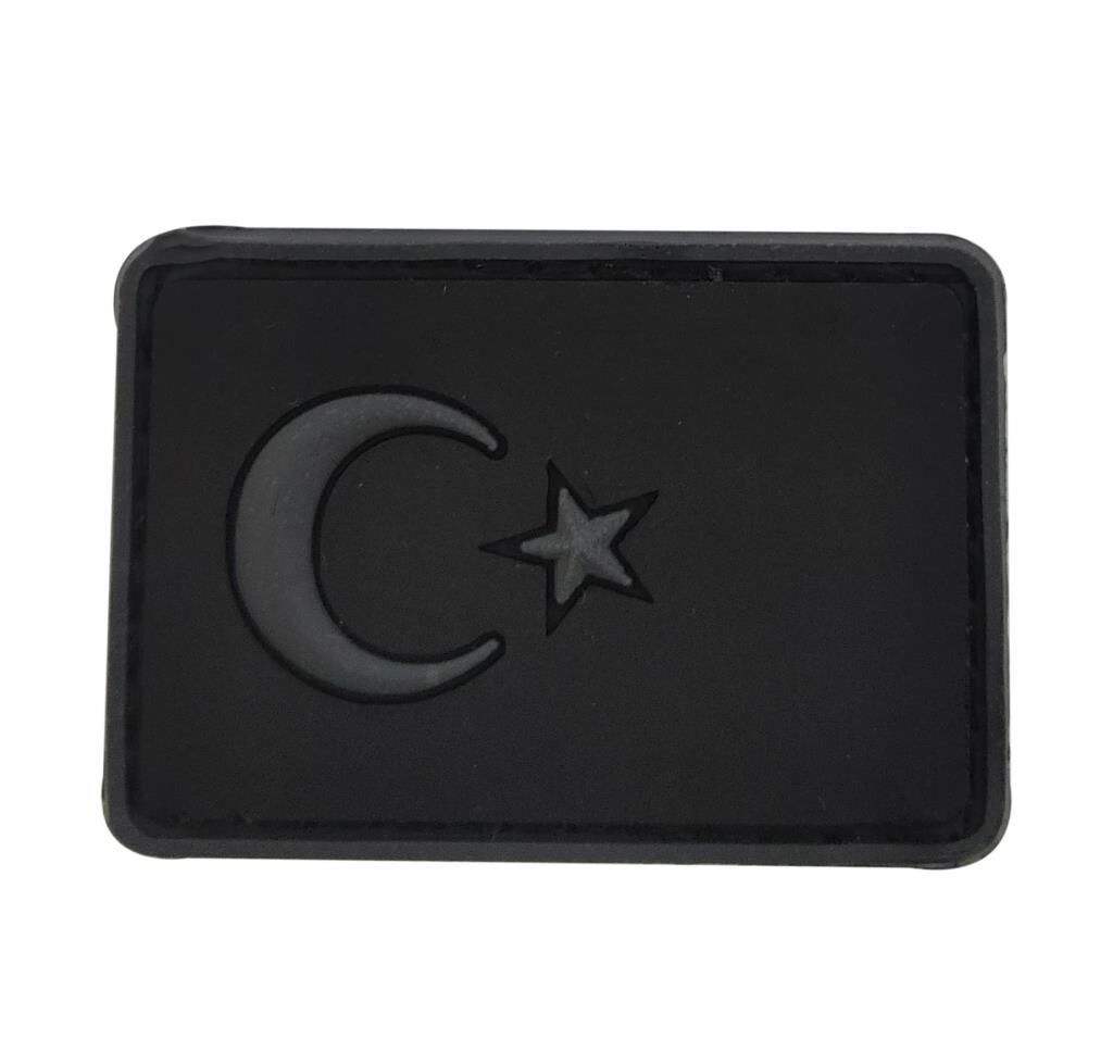 Single Sword BAYRAK Plastik Patch - Peç Küçük Boy 3.5 Cm X 5 Cm SİYAH