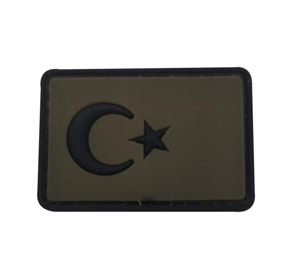 Single Sword BAYRAK Plastik Patch - Peç Küçük Boy 3.5 Cm X 5 Cm HAKİ