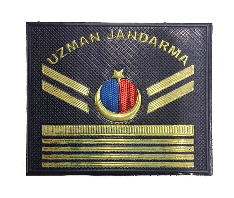 Single Sword Uzman Jandarma Yazılı Asayiş Plastik Rütbe UZM.ÇVŞ.8