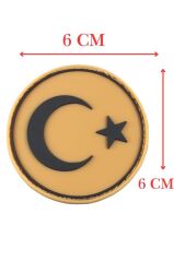 Single Sword Yuvarlak BAYRAK Plastik Patch - Peç BEJ
