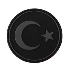 Single Sword Yuvarlak BAYRAK Plastik Patch - Peç KIRMIZI