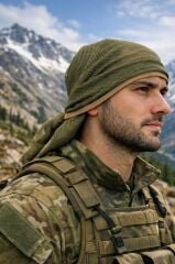Single Sword Üçgen Fileli Askeri Şal, Fileli Puşi HAKİ