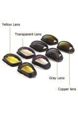 Daisy Tactical 4 Farklı Renk Lensli Çantalı Gözlük / Motorcu Dağcı Asker Gözlüğü