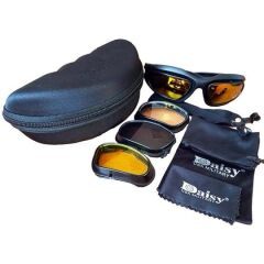 Daisy Tactical 4 Farklı Renk Lensli Çantalı Gözlük / Motorcu Dağcı Asker Gözlüğü