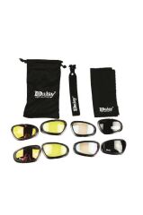 Daisy Tactical 4 Farklı Renk Lensli Çantalı Gözlük / Motorcu Dağcı Asker Gözlüğü