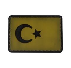 Single Sword BAYRAK Plastik Patch - Peç Küçük Boy 3.5 Cm X 5 Cm HAKİ