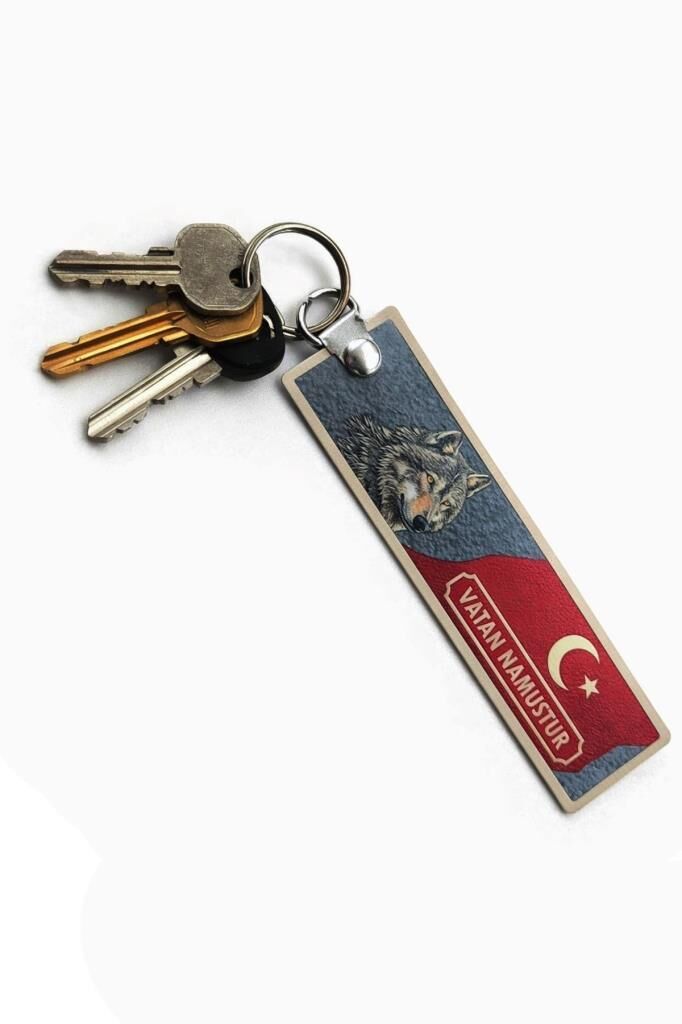 Single Sword PVC Anahtarlık Dayanıklı, Esnek ve Uzun Ömürlü Tasarım 12 x 3 Cm VATAN NAMUSTUR