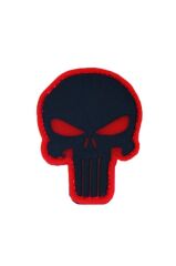 Single Sword Plastik Kurukafa Patch - Peç KIRMIZI