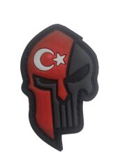 Single Sword Kuru Kafa Plastik Patch - Peç KIRMIZI