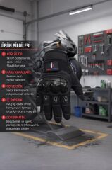 Single Sword Tam Parmak Dokunmatik Özellikli iç ve Dış Koruma Destekli Taktik Motorcu Eldiveni