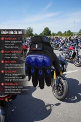 Single Sword Tam Parmak Dokunmatik Özellikli iç ve Dış Koruma Destekli Taktik Motorcu Eldiveni KIRMIZI - XL