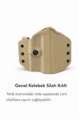 Single Sword Tüm Tabancalar için Ayarlanabilir Vida Sistemli Universal Genel Kelebek Tabanca Kılıfı BEJ