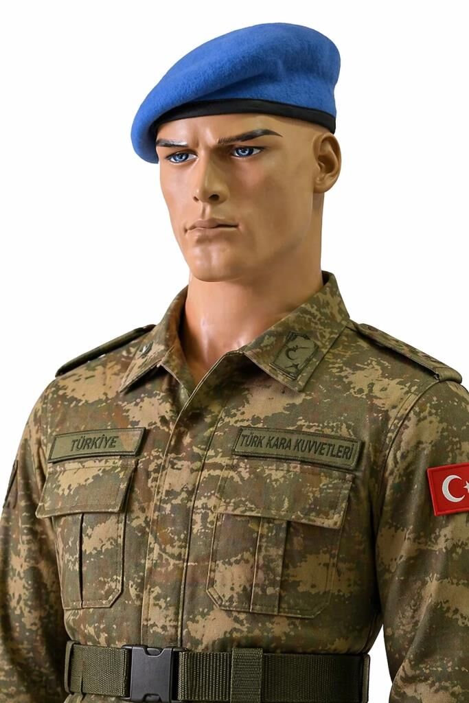 Single Sword Yün Askeri Bere, Jandarma, Komando, Tankçı Beresi MAVİ - 54