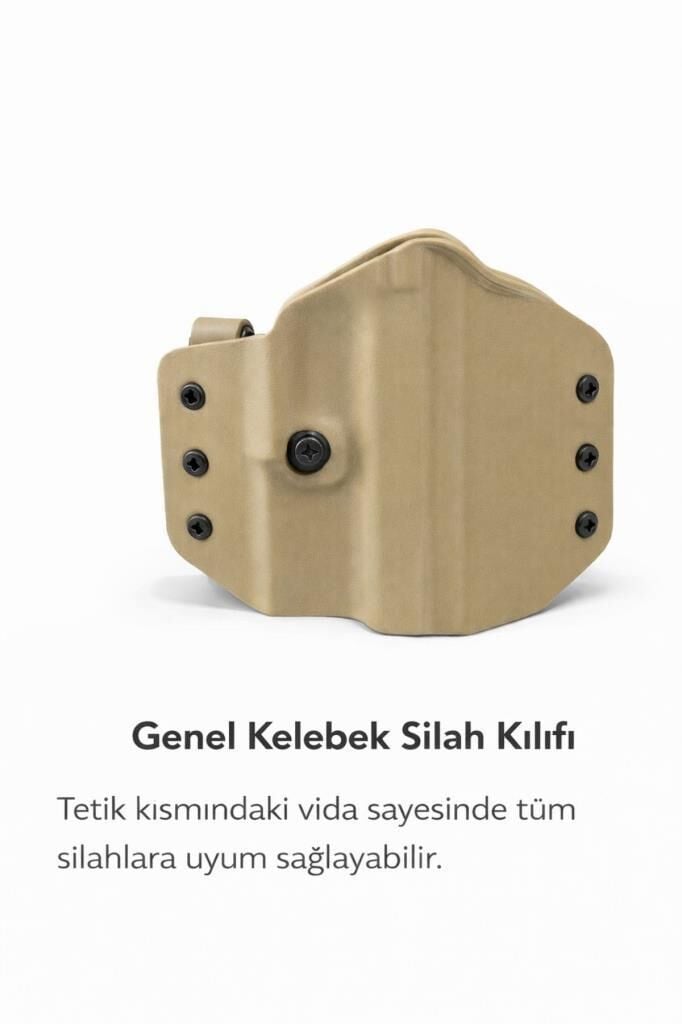 Single Sword Tüm Tabancalar için Ayarlanabilir Vida Sistemli Universal Genel Kelebek Tabanca Kılıfı BEJ