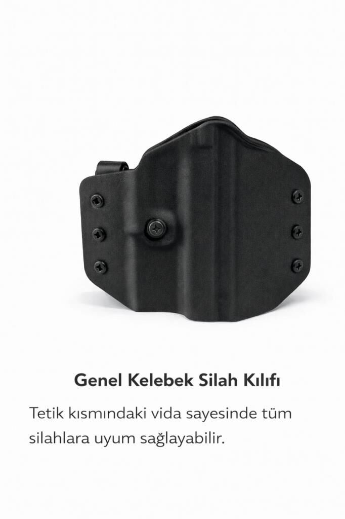 Single Sword Tüm Tabancalar için Ayarlanabilir Vida Sistemli Universal Genel Kelebek Tabanca Kılıfı SİYAH