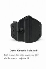 Single Sword Tüm Tabancalar için Ayarlanabilir Vida Sistemli Universal Genel Kelebek Tabanca Kılıfı SİYAH