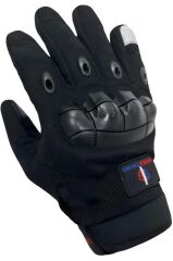 Single Sword Tam Parmak Dokunmatik Özellikli iç ve Dış Koruma Destekli Taktik Motorcu Eldiveni SİYAH - XL