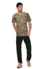 Single Sword Kamuflaj Desenli Kısa Kollu bisiklet Yaka Fanila - İnce Tişört ACUKMF - 2XL