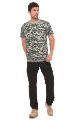 Single Sword Kamuflaj Desenli Kısa Kollu bisiklet Yaka Fanila - İnce Tişört USA - 2XL