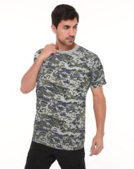 Single Sword Kamuflaj Desenli Kısa Kollu bisiklet Yaka Fanila - İnce Tişört USA - 2XL