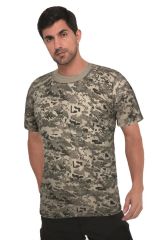 Single Sword Kamuflaj Desenli Kısa Kollu bisiklet Yaka Fanila - İnce Tişört USA - 2XL