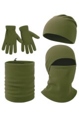 Polar Bere Eldiven Boyunluk ve Kar Maskesi - Haki