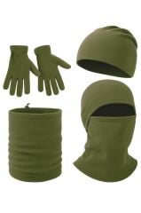 Polar Bere Eldiven Boyunluk ve Kar Maskesi - Haki