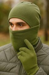 Polar Bere Eldiven Boyunluk ve Kar Maskesi - Haki