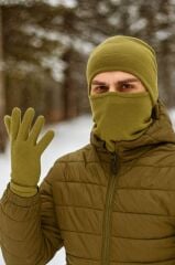 Polar Bere Eldiven Boyunluk ve Kar Maskesi - Bej