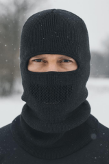 Single Sword Motorcu Modüler Kar Maskesi,Erkek&Kadın Bere,Balaklava SİYAH