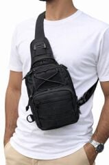 Günlük Kullanıma Uygun Outdoor Taktik Göğüs ve Omuz Çantası SİYAH