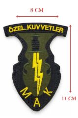 Single Sword MAK Nakış Patch Özel Kuvvetler Askeri Arma Cırtlı Tactical Patch SİYAH-SARI