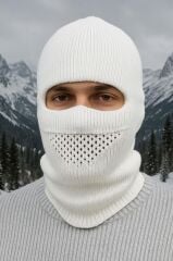 Single Sword Motorcu Modüler Kar Maskesi,Erkek&Kadın Bere,Balaklava BEYAZ