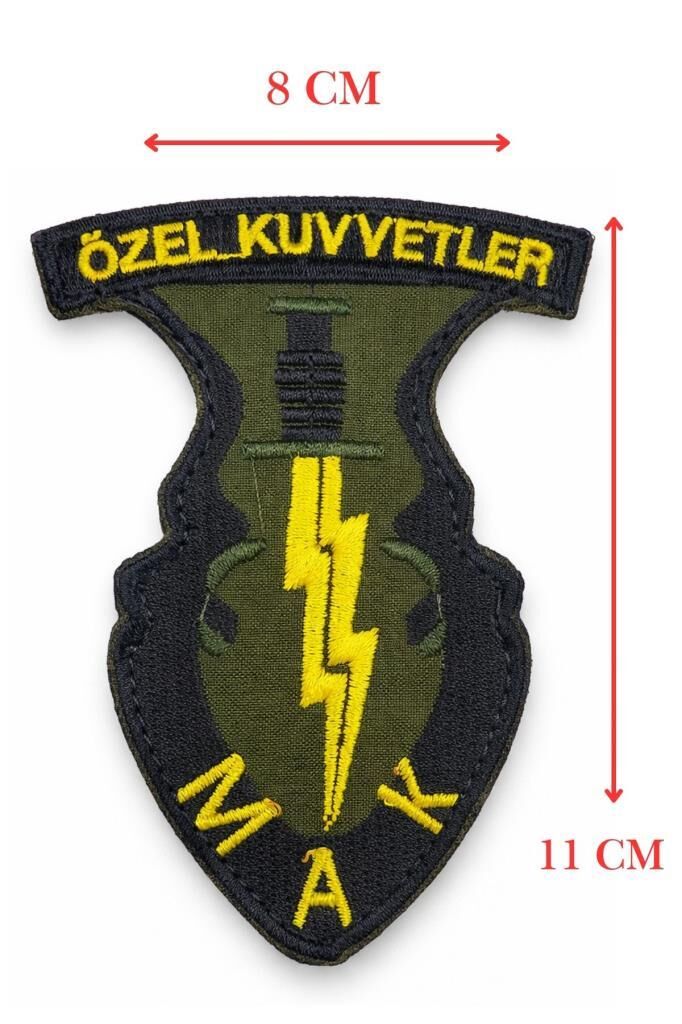 Single Sword MAK Nakış Patch Özel Kuvvetler Askeri Arma Cırtlı Tactical Patch SİYAH-SARI