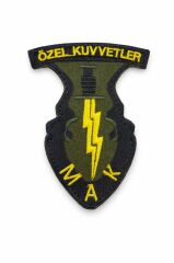 Single Sword MAK Nakış Patch Özel Kuvvetler Askeri Arma Cırtlı Tactical Patch SİYAH-SARI