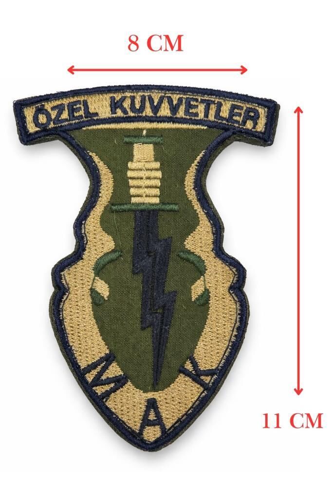 Single Sword MAK Nakış Patch Özel Kuvvetler Askeri Arma Cırtlı Tactical Patch SİYAH-BEJ