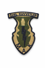 Single Sword MAK Nakış Patch Özel Kuvvetler Askeri Arma Cırtlı Tactical Patch SİYAH-BEJ