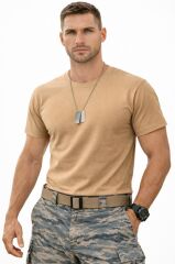 Single Sword Acemi&Bedelli Asker Fanila ve Erkek Atlet %100 Pamuk BEJ - KISA KOL