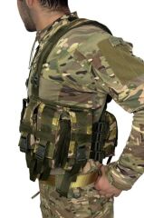 Single Sword 6 Şarjör Cepli, Arkası Çantalı Çeçen Yeleği MULTİCAM